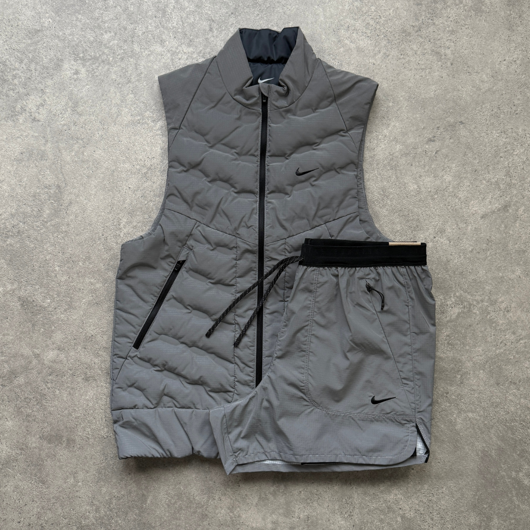 Nike run division gilet short set 'reflect silver'