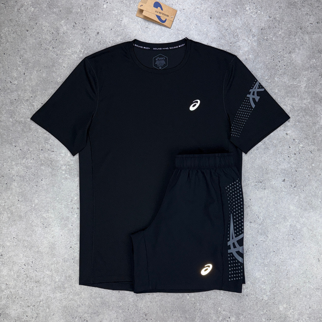 Asics icon t-shirt set 'black/grey'