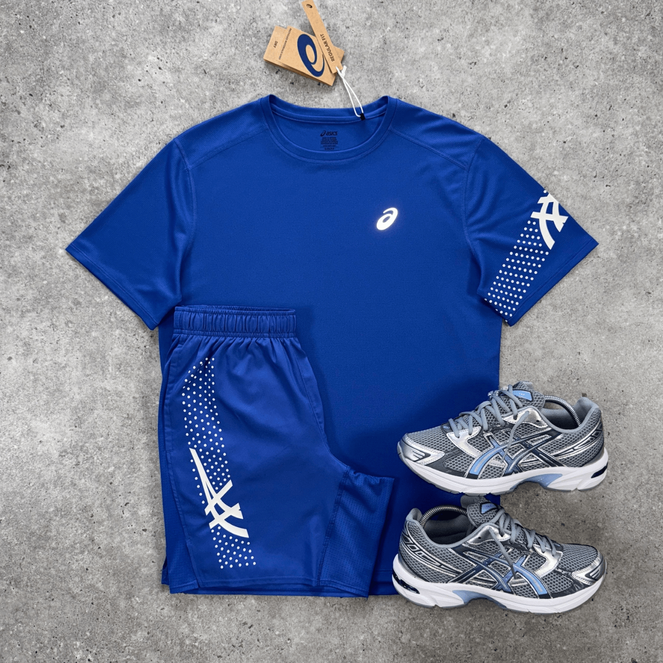 Asics icon gel-1130 t-shirt set 'cobalt/gravel'