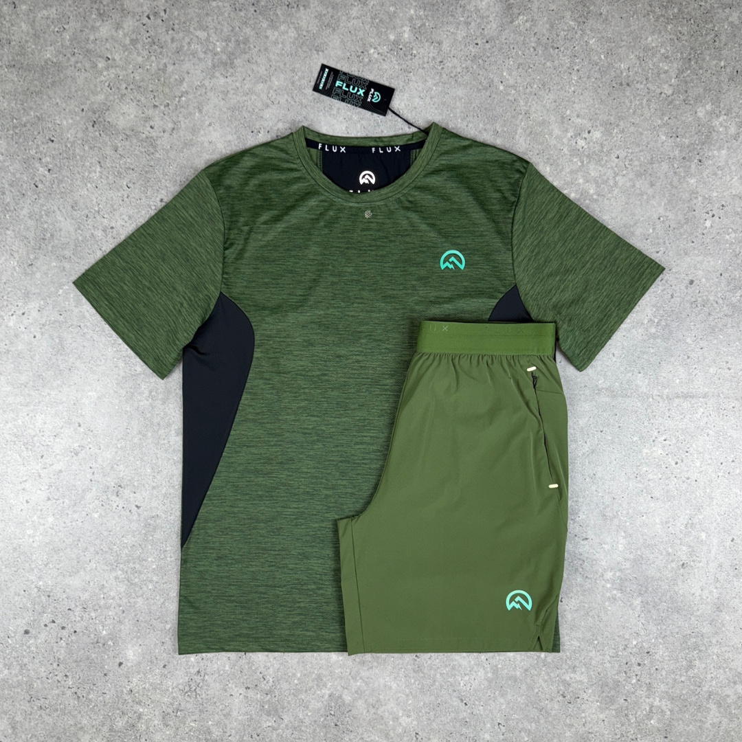 Flux contrast t-shirt set 'khaki green' SS25