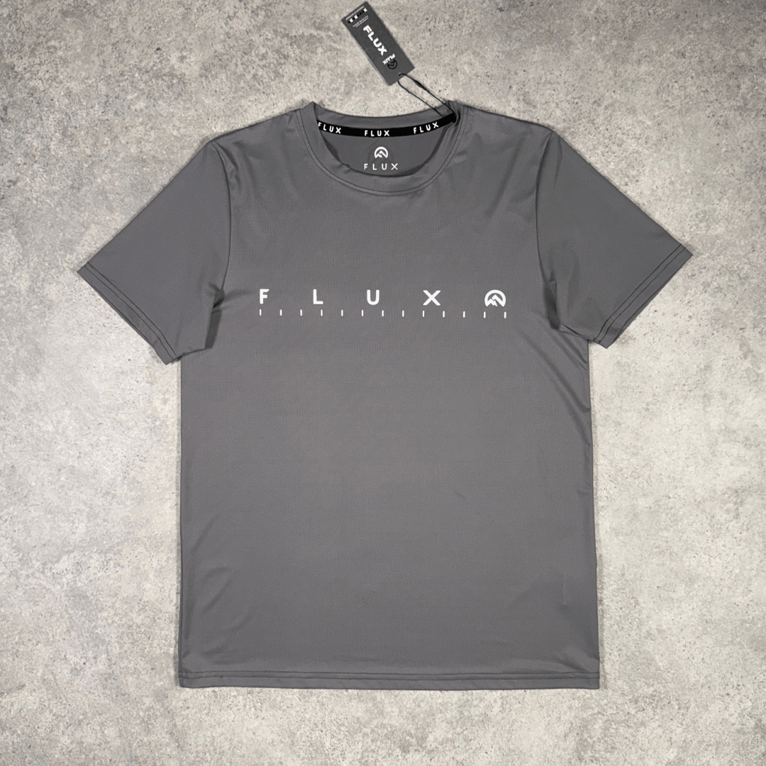 Men's Flux Graphic Logo T Shirt in Slate and Grey