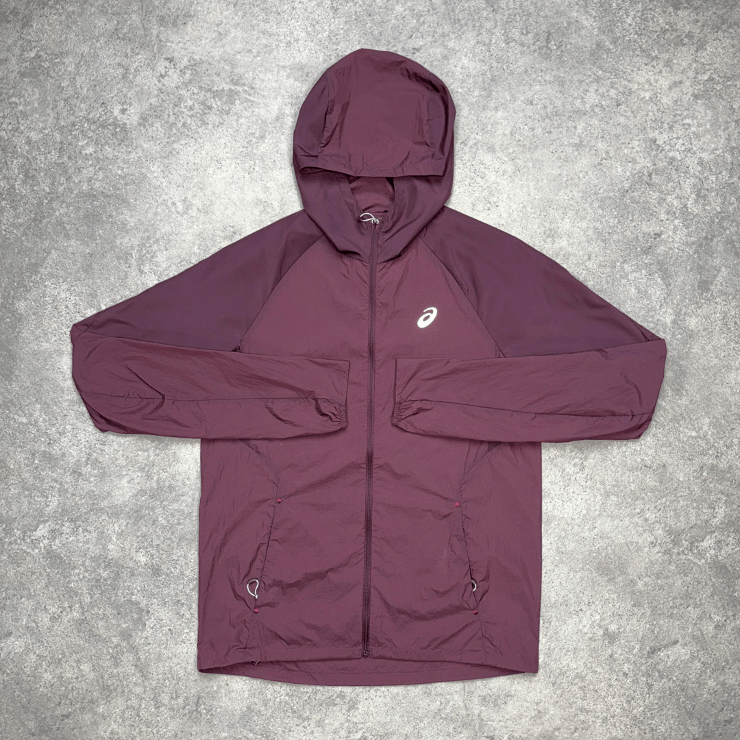 Men's ASICS Road Packable Lightweight Jacket 'Dark Currant'