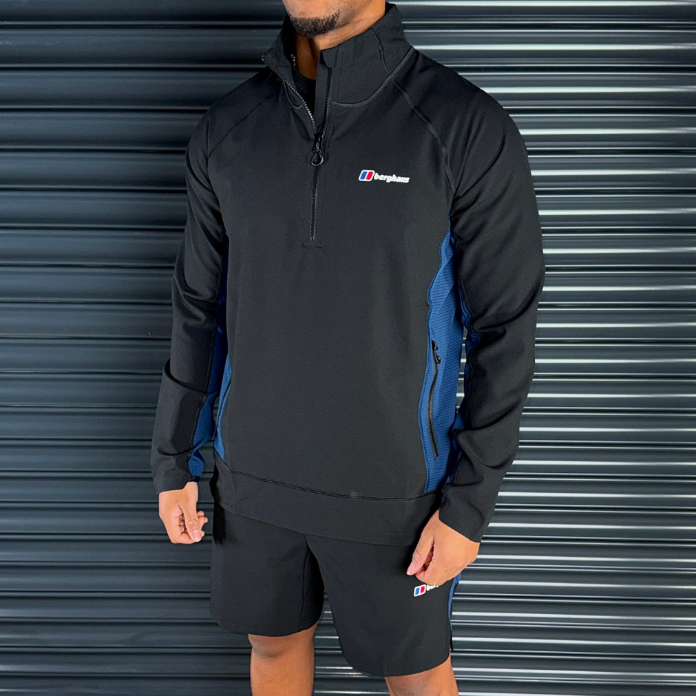 Berghaus Wavertree Half-Zip Shorts Set 'Jet Black'