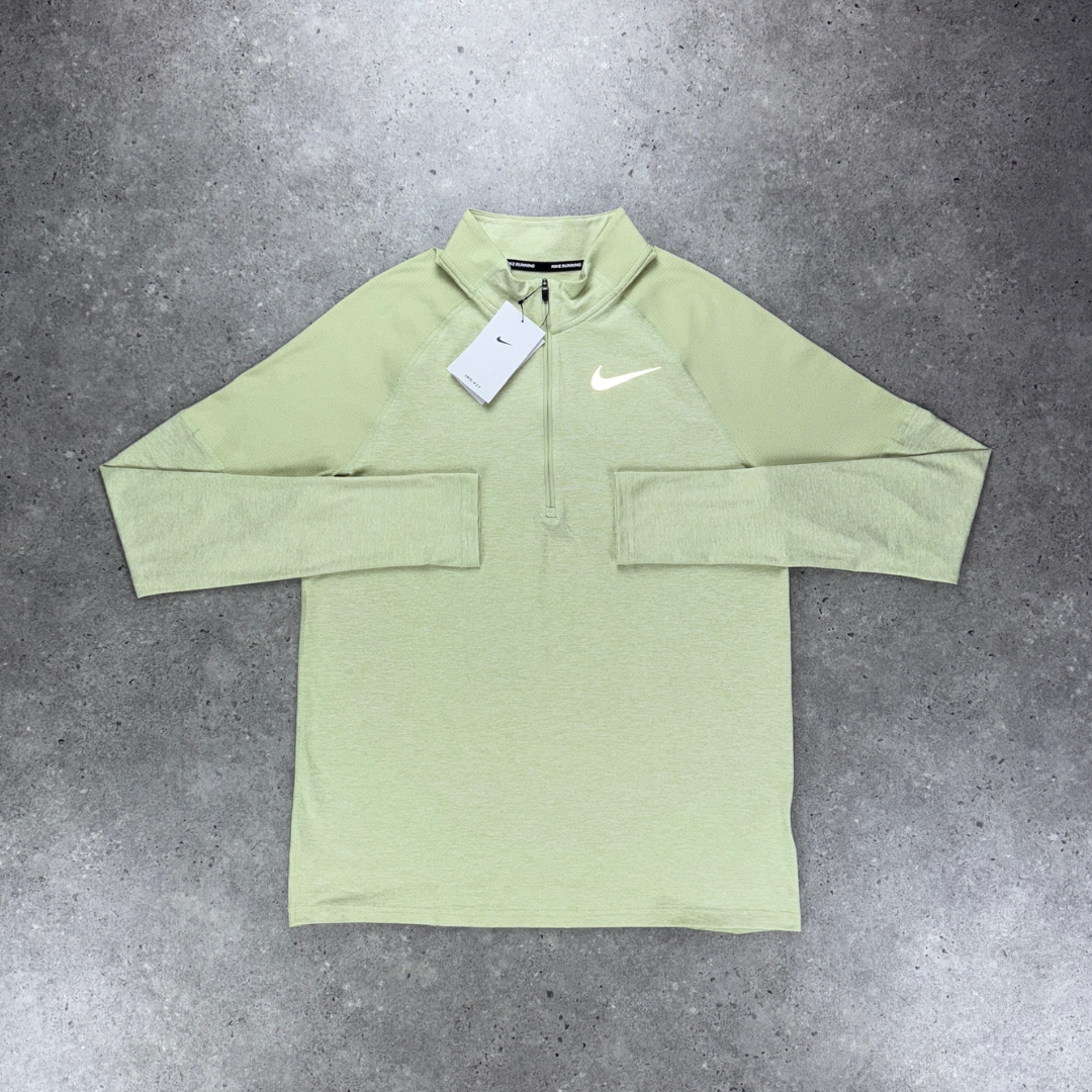 Nike 1/4 zip running top 'olive aura'