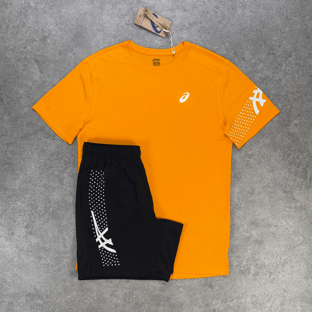 Men's ASICS Icon T-Shirt Set 'Yambuki Orange/Black'