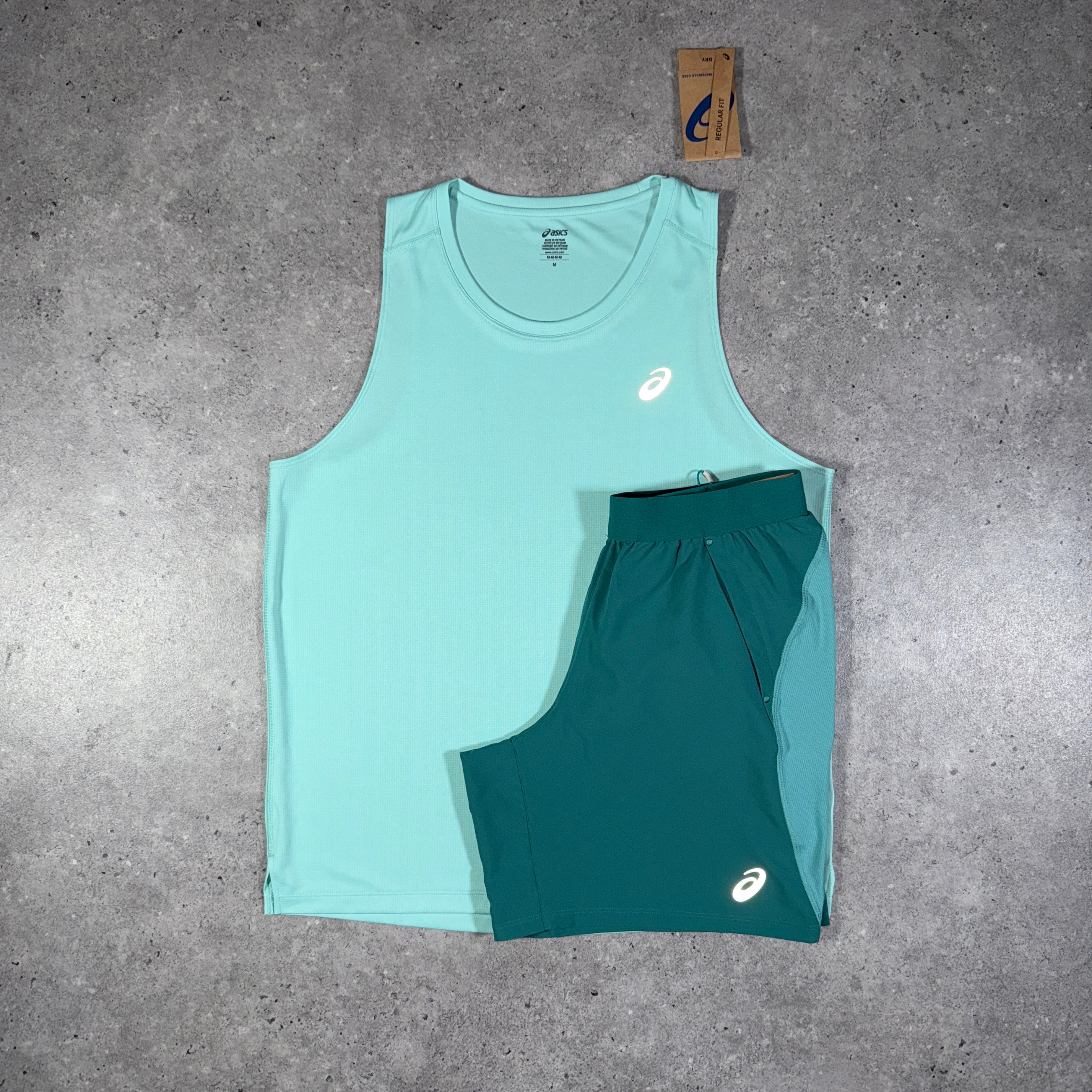 Asics road short 18cm 'rainy lake'