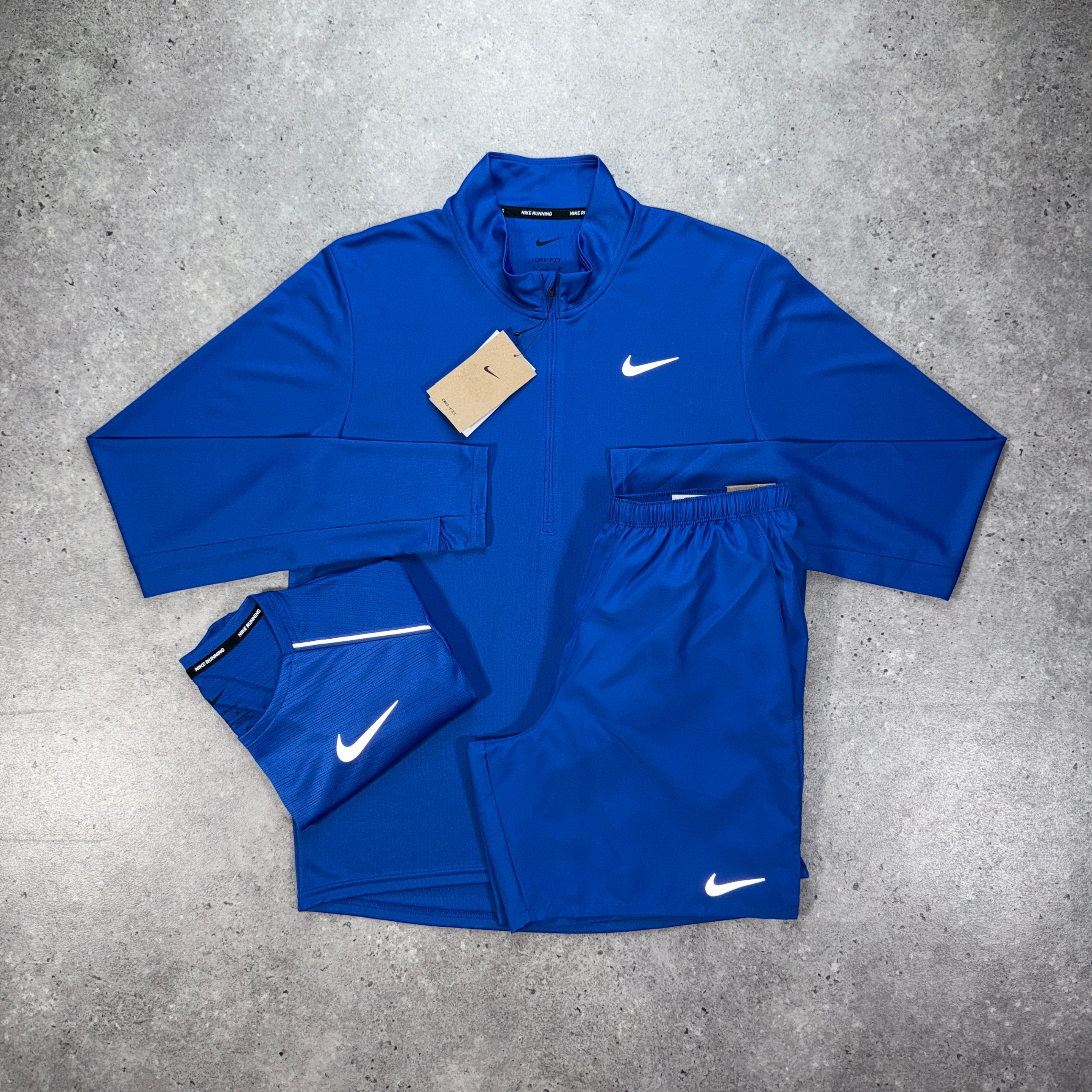 Nike pacer 1/4 zip miler short tri-set 'royal blue'