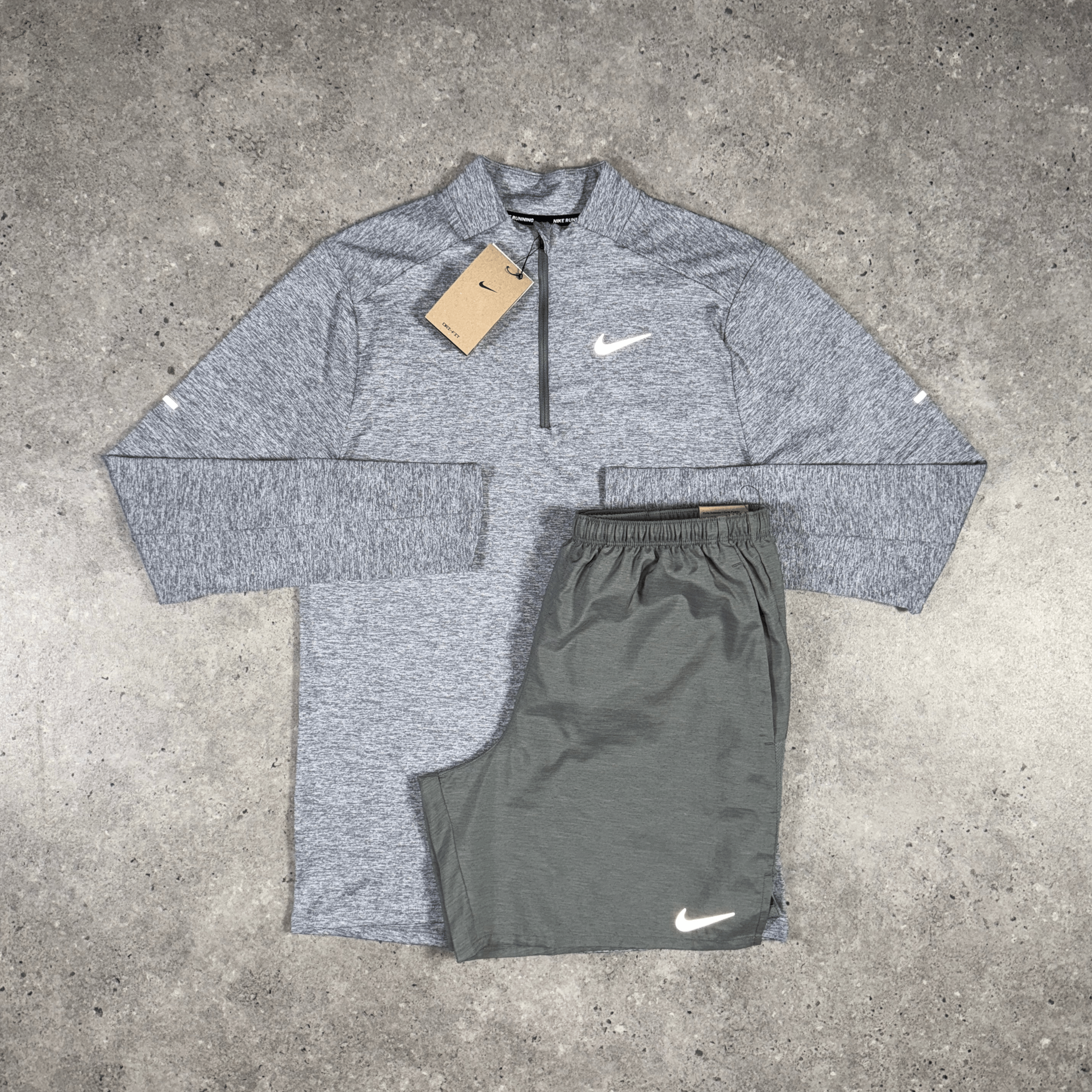 Nike 1/4 zip short set 'grey'