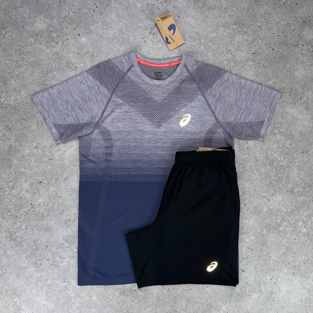 asics seamless performance set 'navy/black'