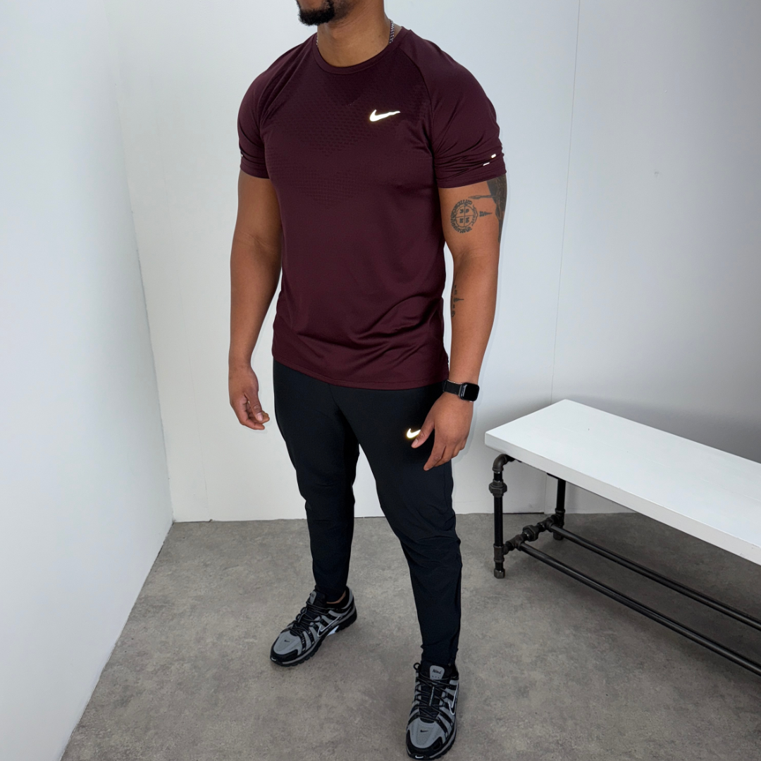 Nike stride pants set 'maroon/black'