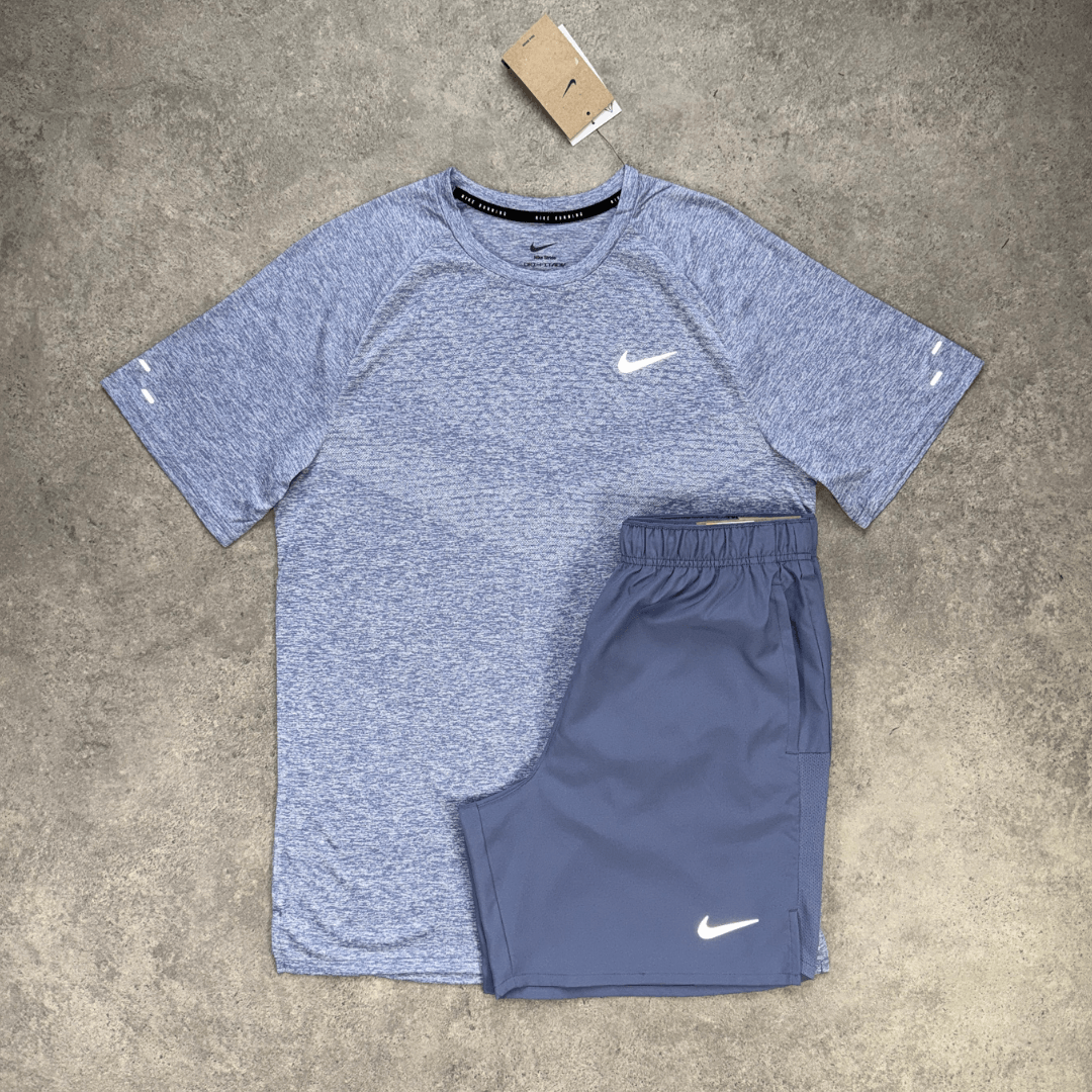 Nike Stride T-Shirt Shorts Set 'World Indigo'