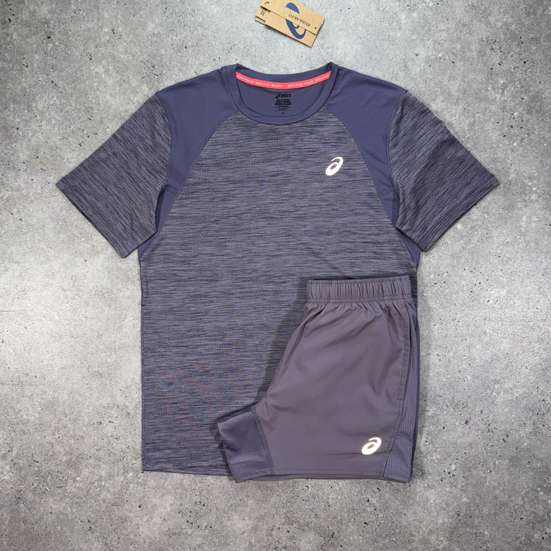 Asics road t-shirt set 'lavender grey'