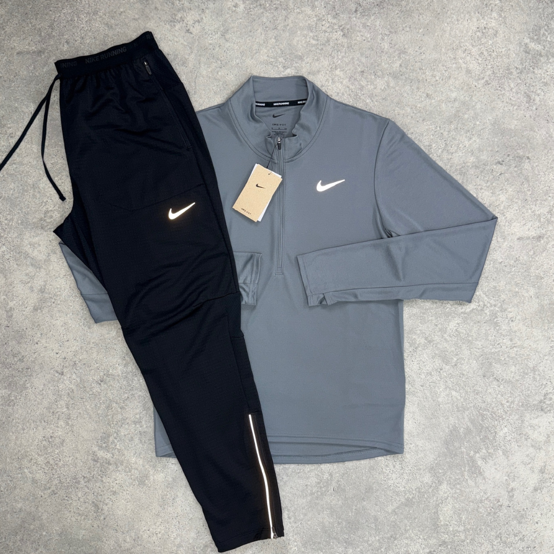 Nike 1/4 zip pacer set 'grey/black'