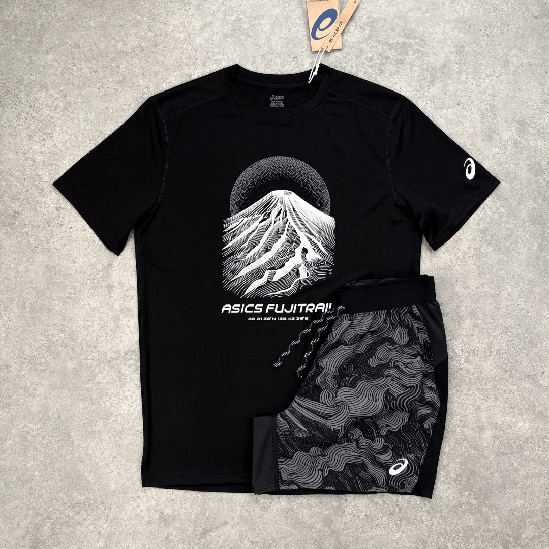 ASICS Fujitrail Logo T-Shirt 'Black/White'