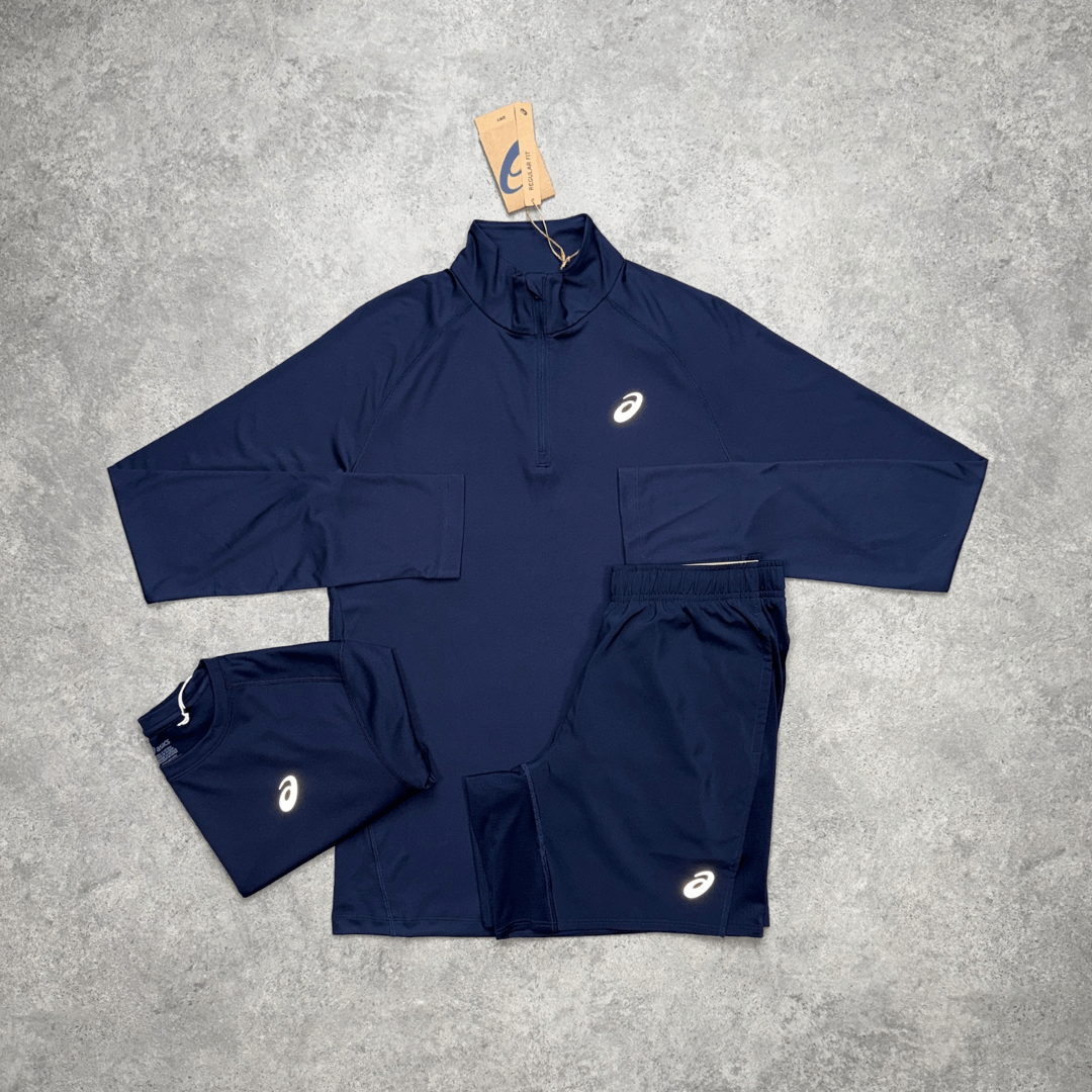 Men's ASICS Core 1/4 Zip Tri-Set 'Midnight'