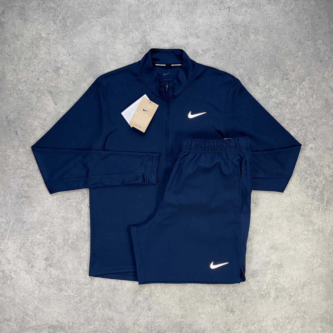 Men's Nike 1/4 Zip Pacer Shorts Set 'Midnight'