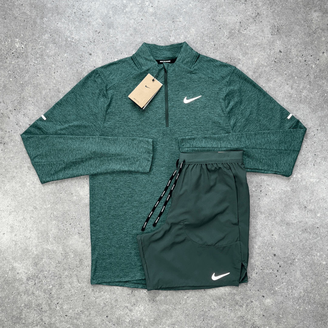 Nike 1/4 zip flex short set 'vintage green'
