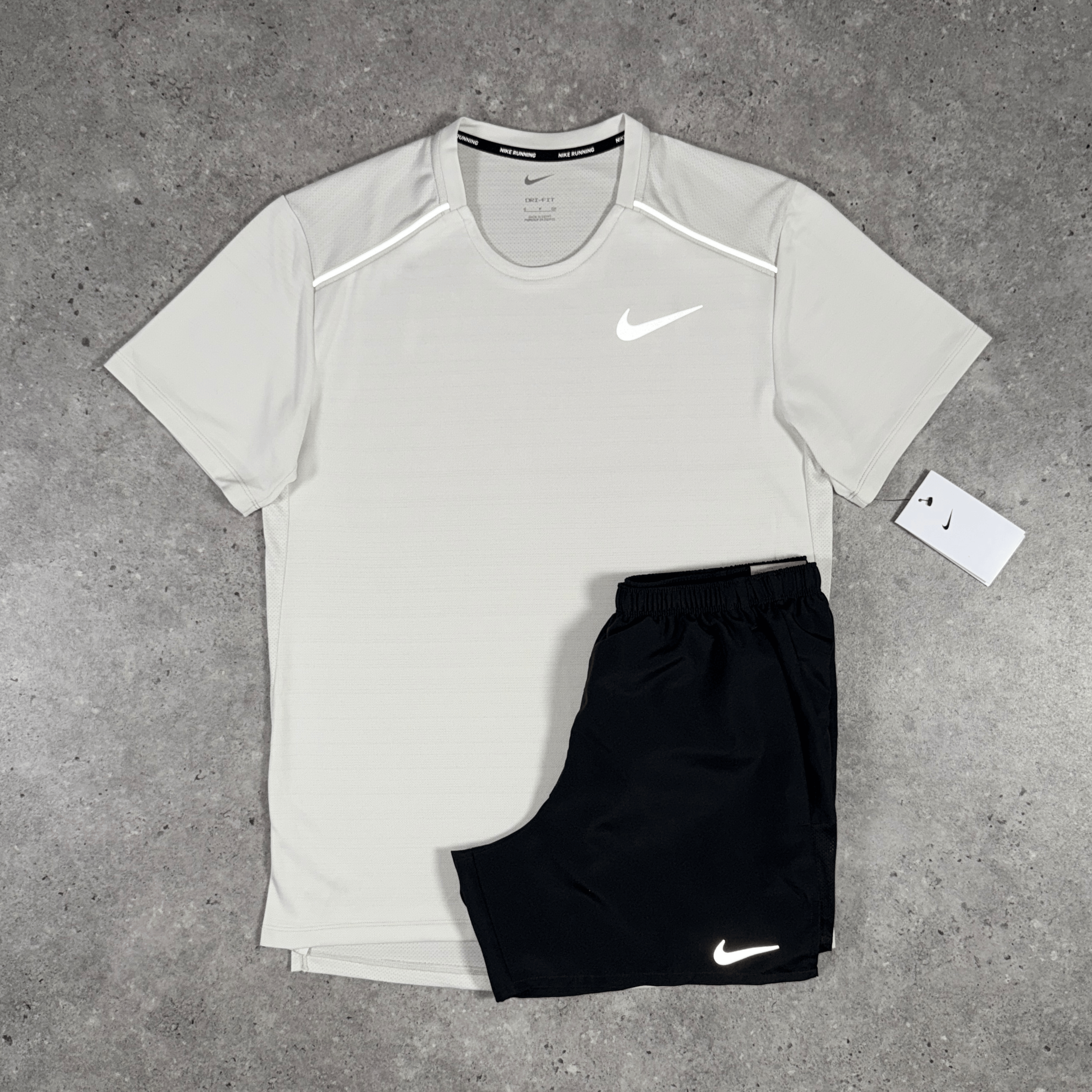 Nike miler 1.0 set 'light bone/black'
