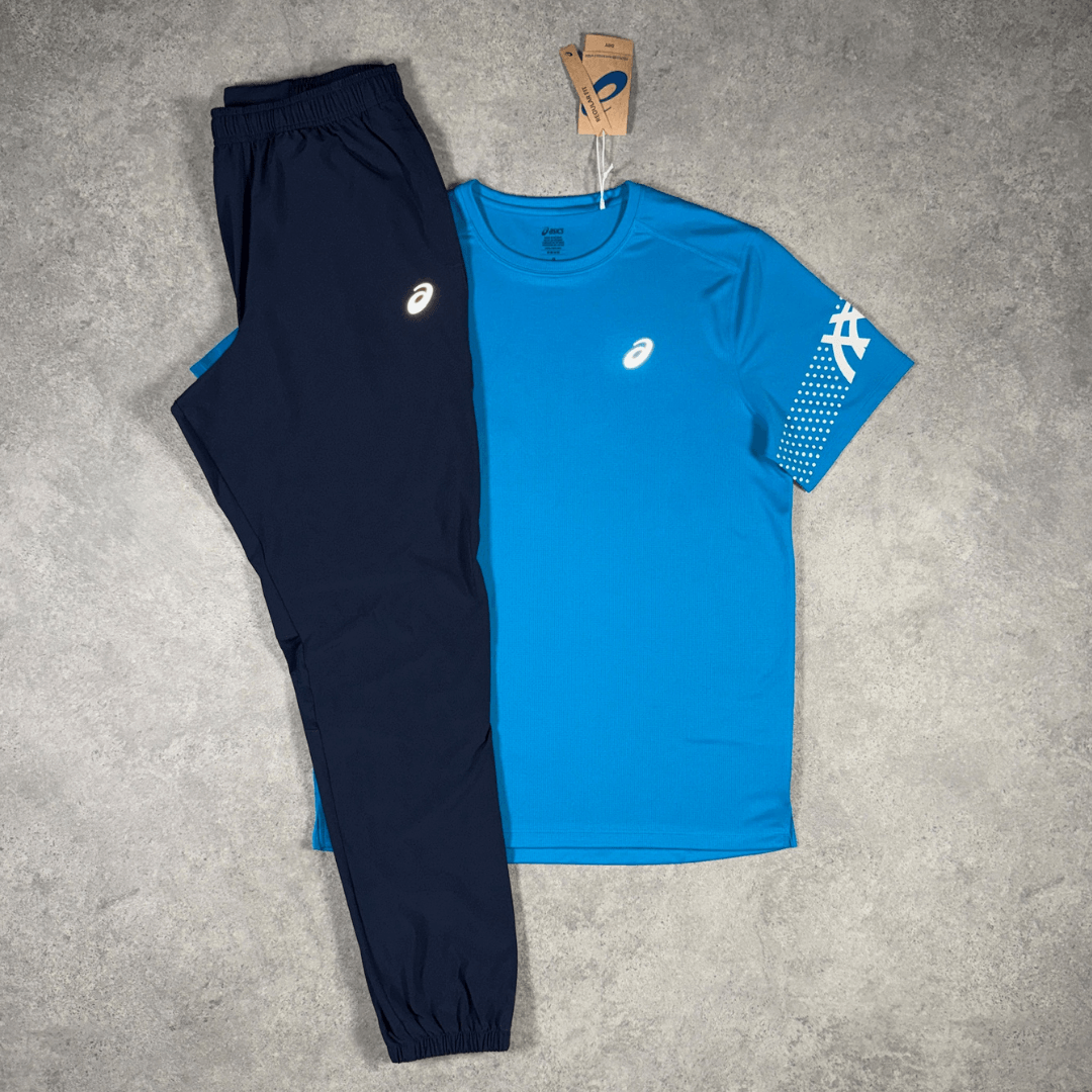 ASICS Icon T-Shirt Pants Set 'Aegan Blue/Midnight'
