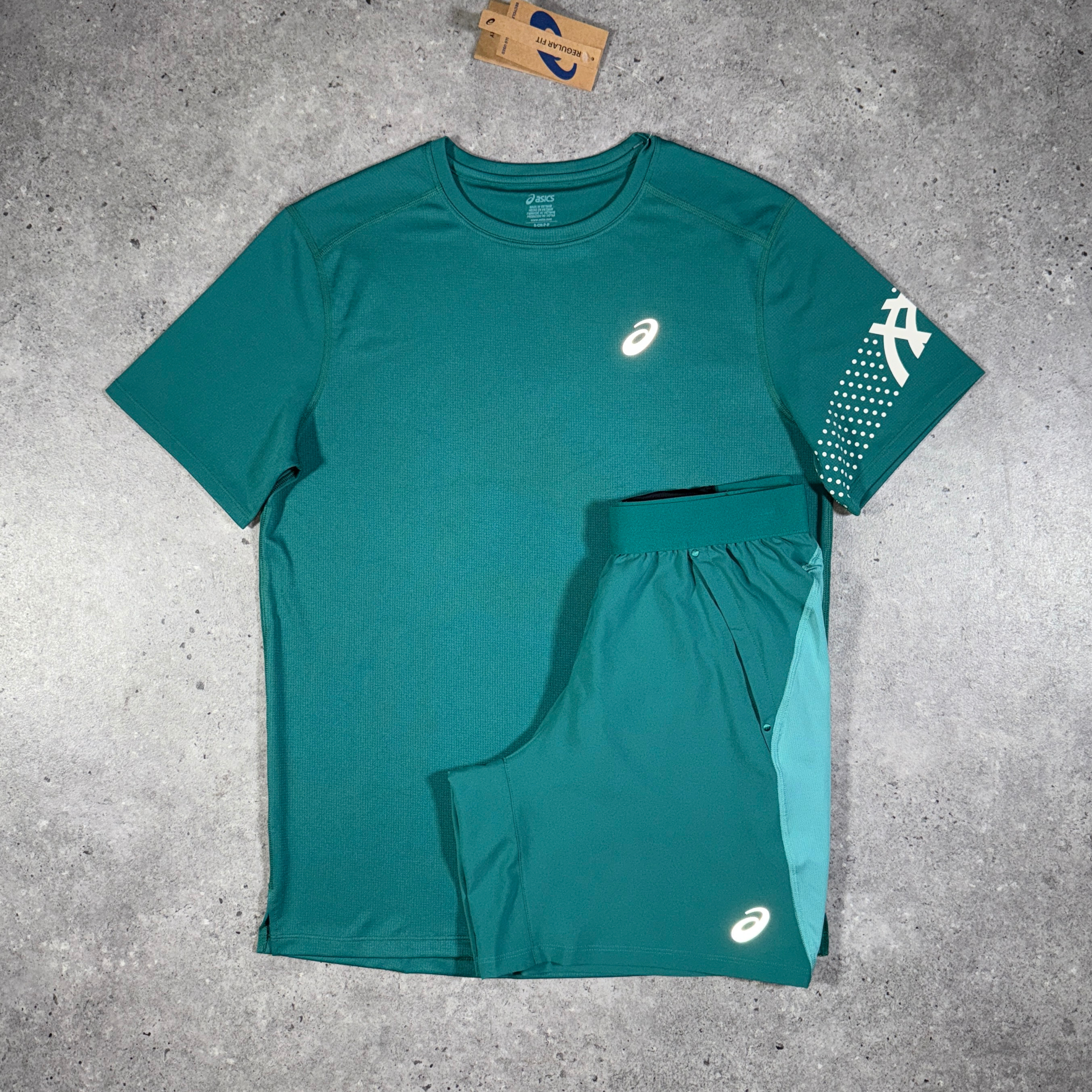 Asics icon t-shirt road set 'rainy lake'