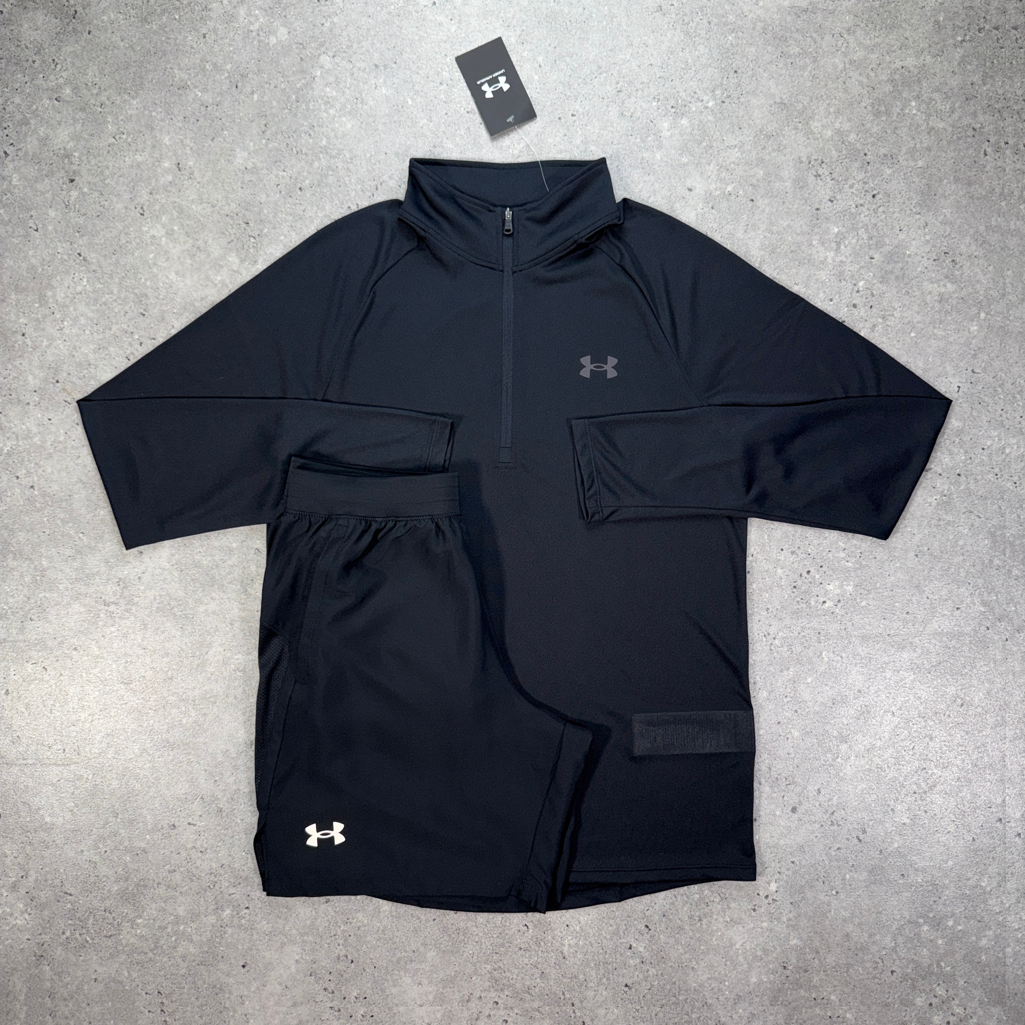 Under armour tech 1/4 zip 'black' set