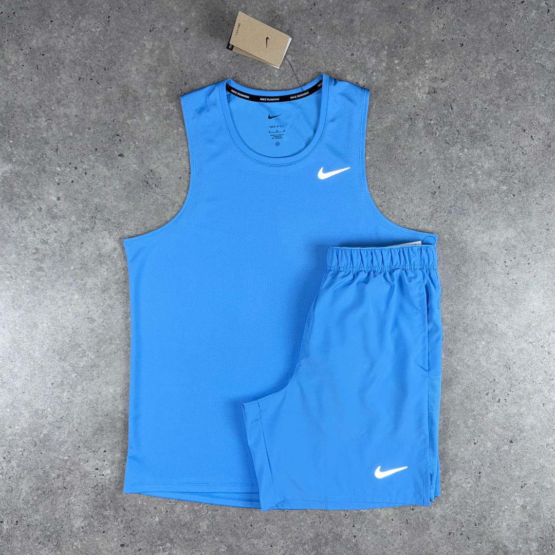 Nike miler vest short set 'university blue'