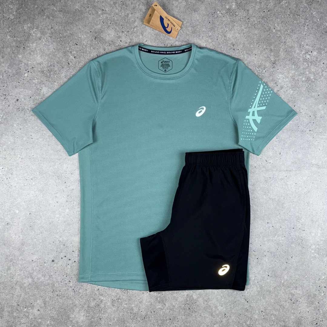 Asics icon t-shirt set 'oasis green'