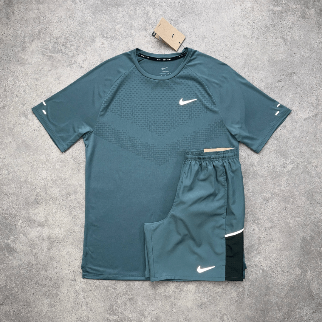Men's Nike Stride Miler Shorts Set 'Mineral Slate'