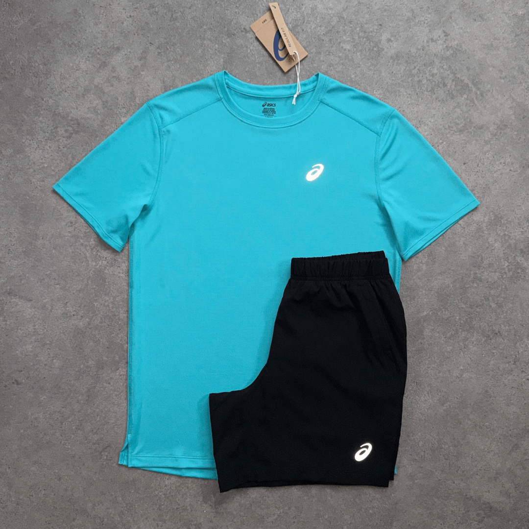 Men's ASICS Core Performance Set 'Energy Aqua/Black'