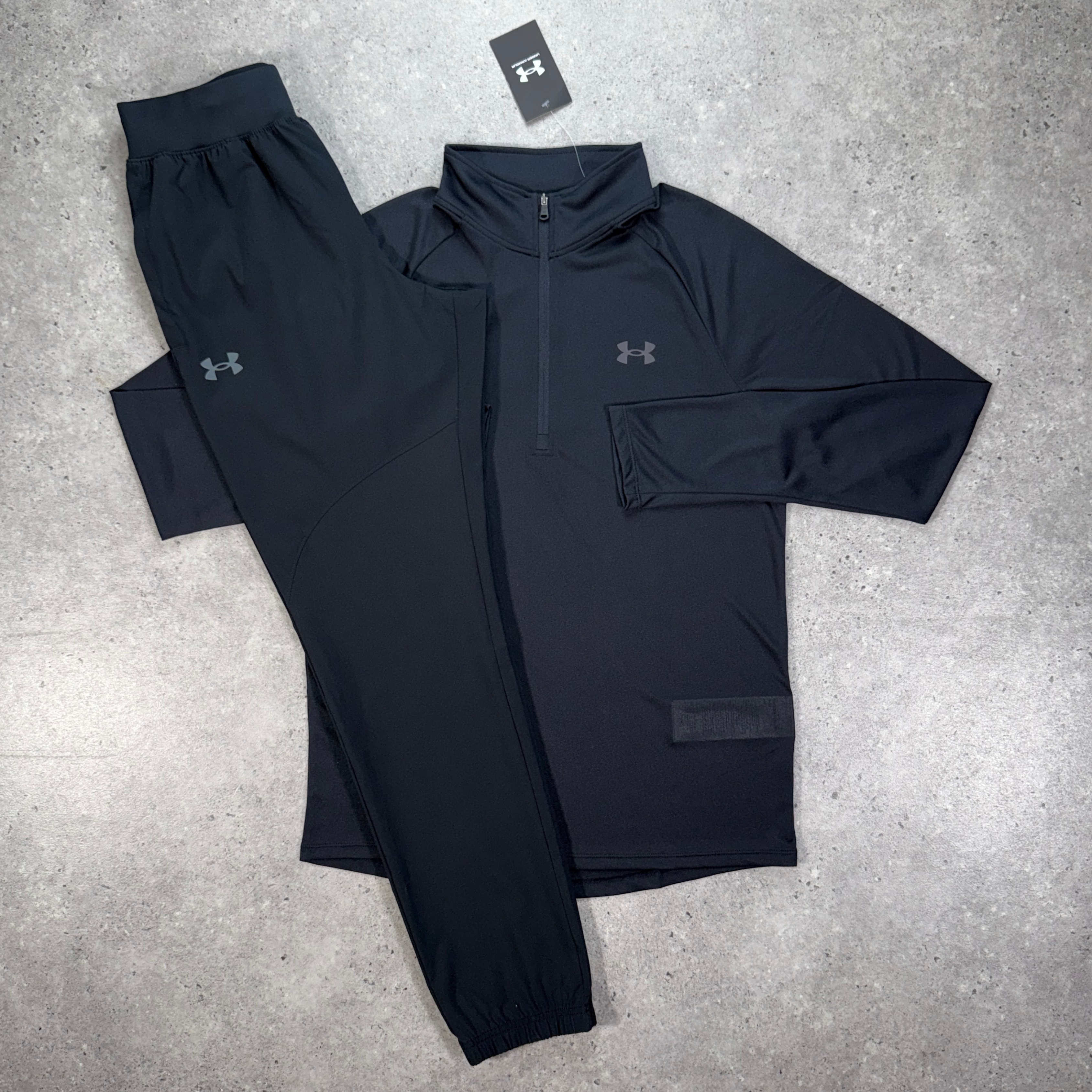 Under armour tech 1/4 zip 'black' set