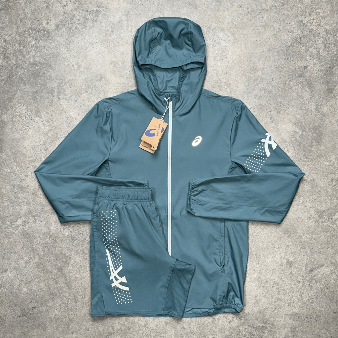 Men's ASICS Icon Jacket Set 'Foggy Teal'