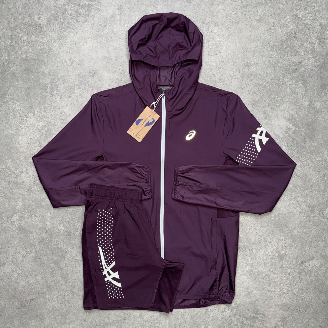 Men's ASICS Icon Jacket Set 'Dark Aubergine'