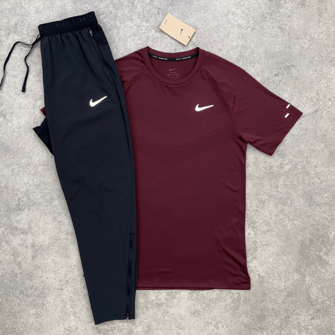 Nike Stride Pants Set 'Maroon/Black'