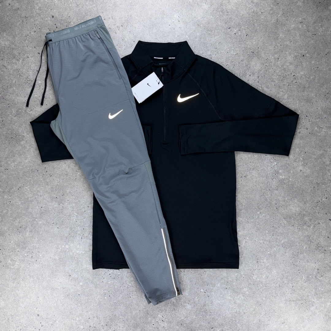 Nike 1/4 zip 'black/grey' set