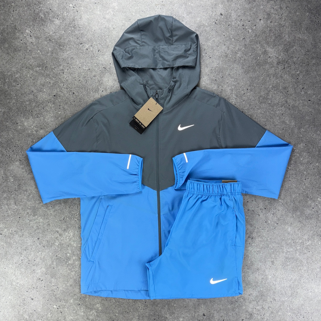 Nike windrunner 'university blue/grey' short set