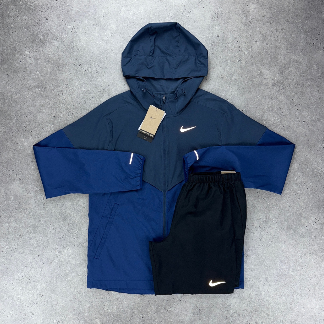 Nike windrunner 'thunder blue/black' short set