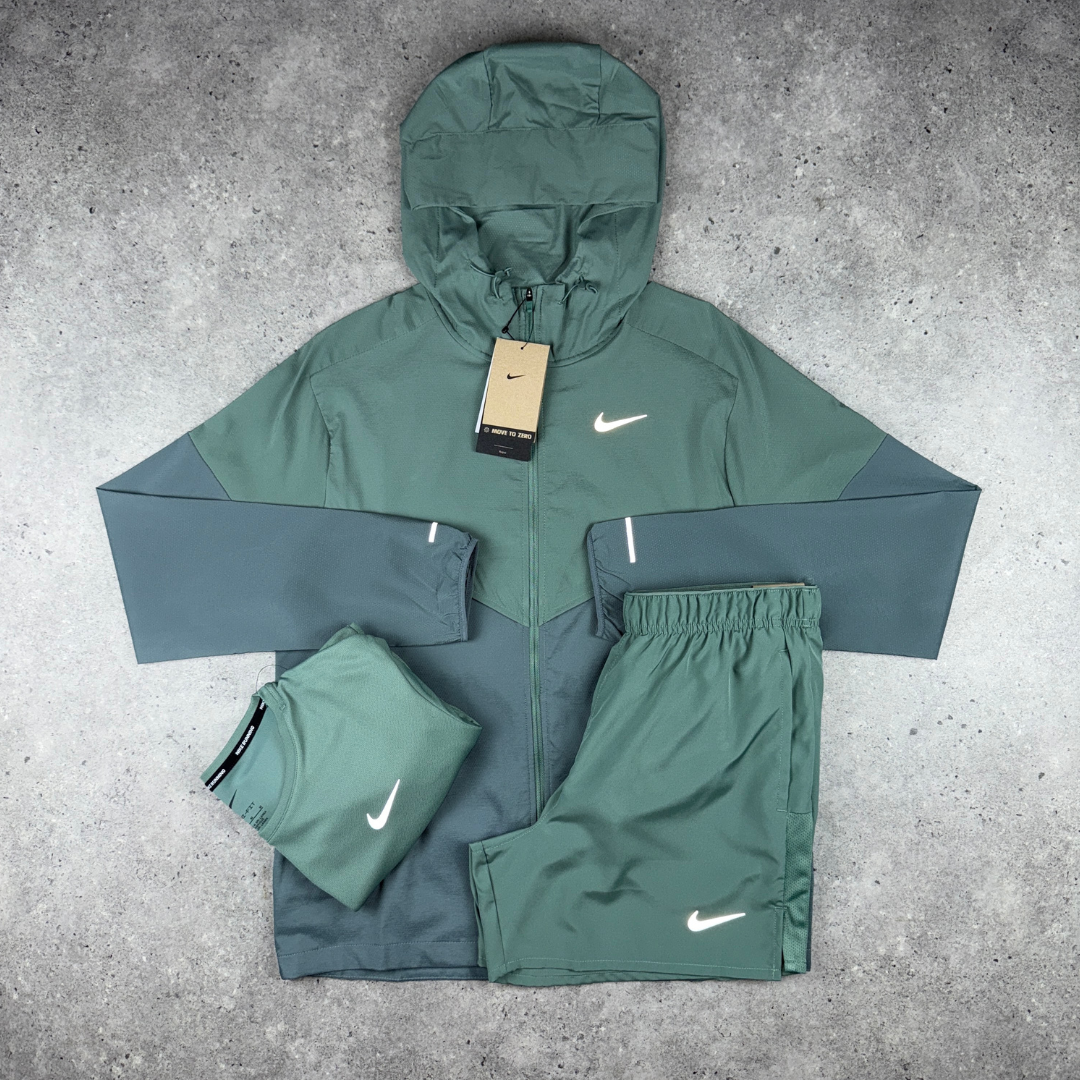 Nike windrunner miler challenger short tri-set 'clay green'