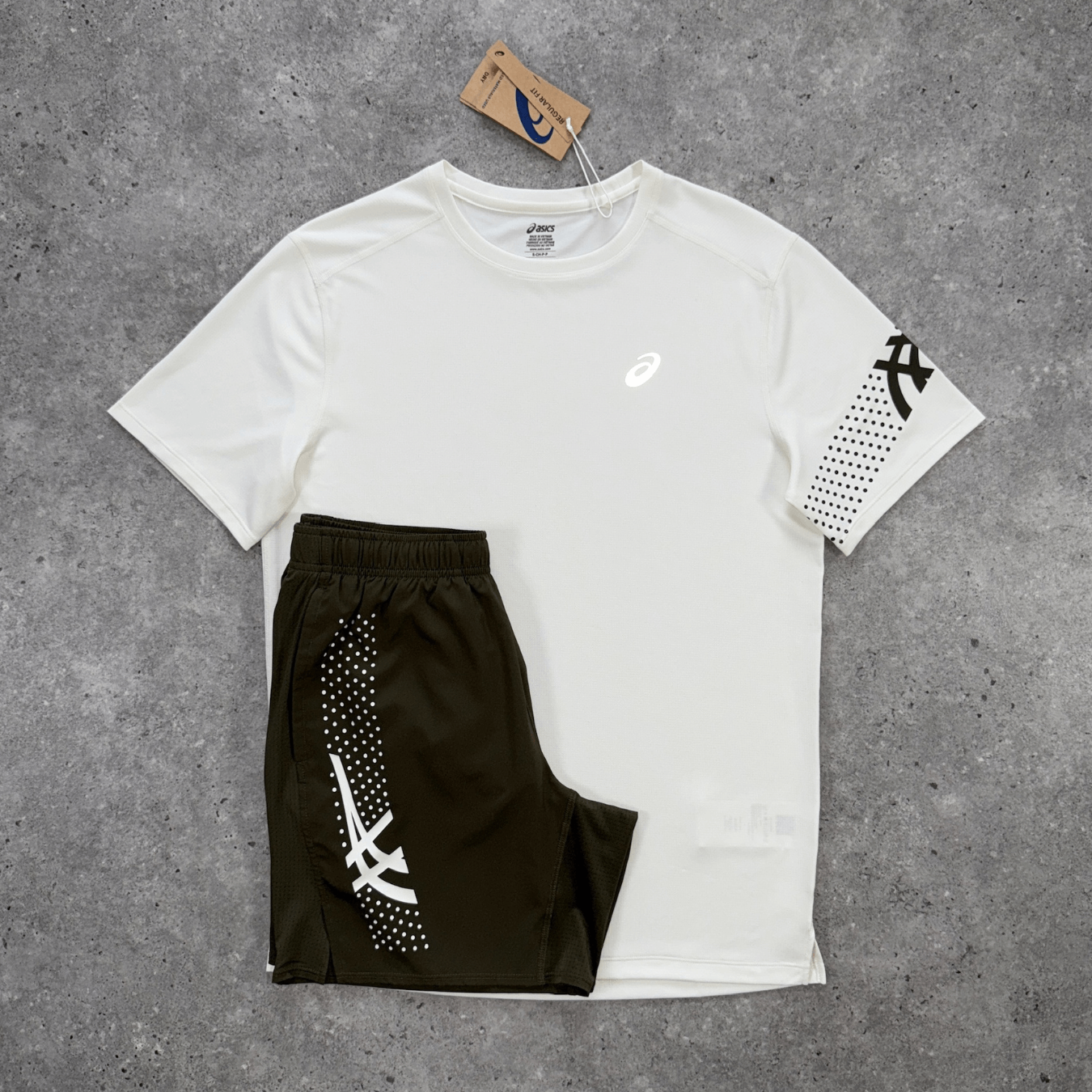 Asics icon t-shirt set 'birch/brownstone'
