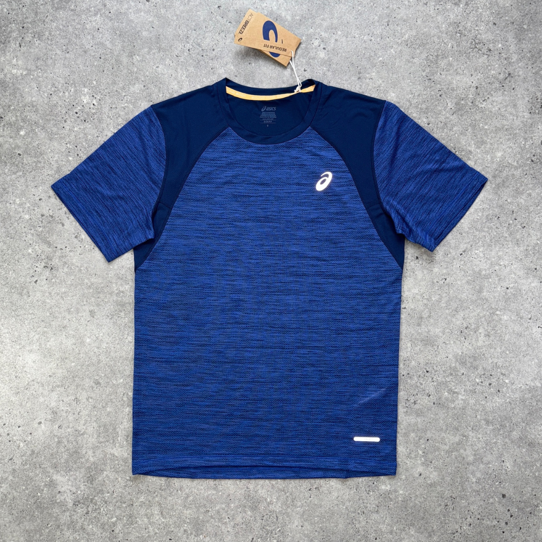 Men's Asics road t-shirt in cobalt