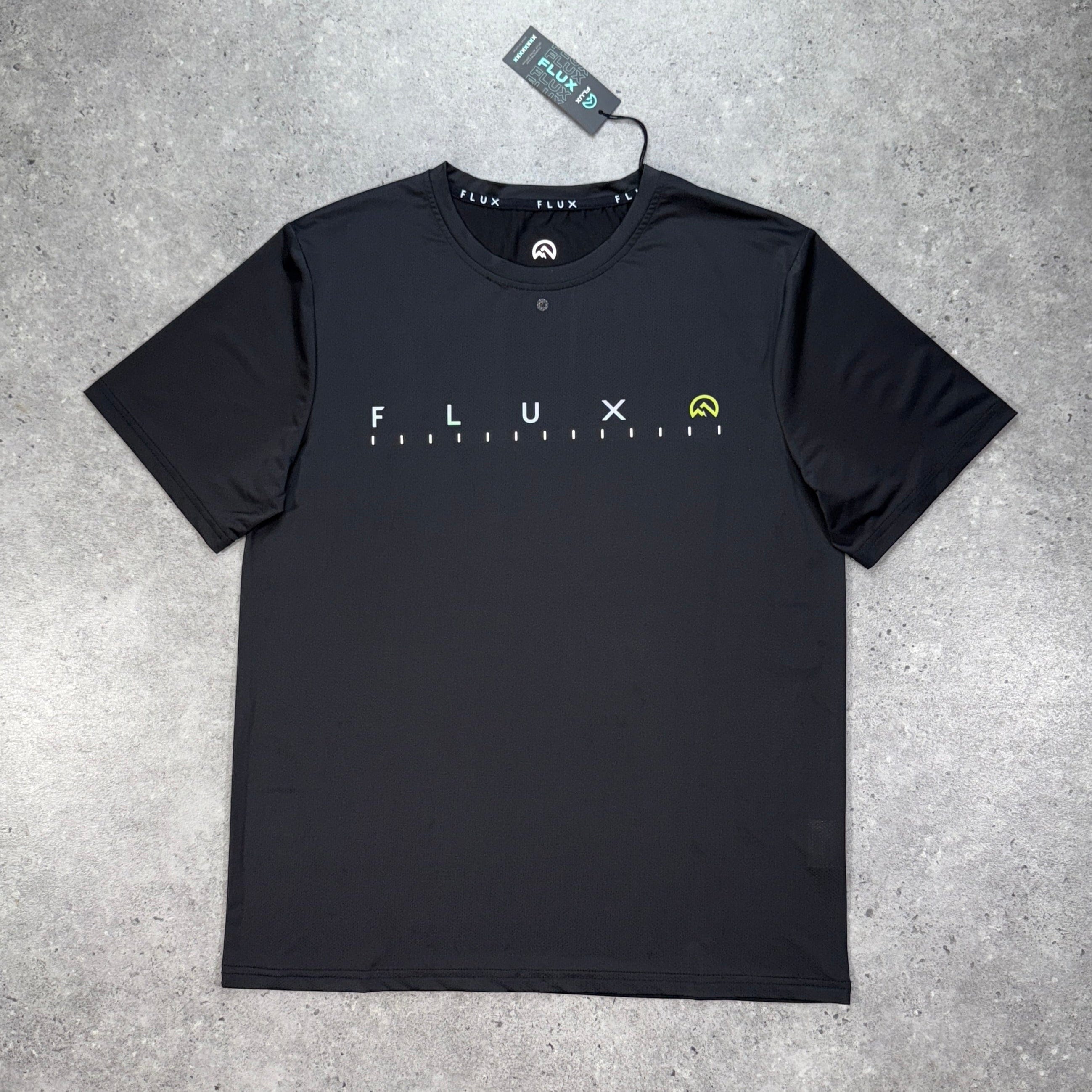 Men's Flux Graphic Logo T-Shirt Black Neon