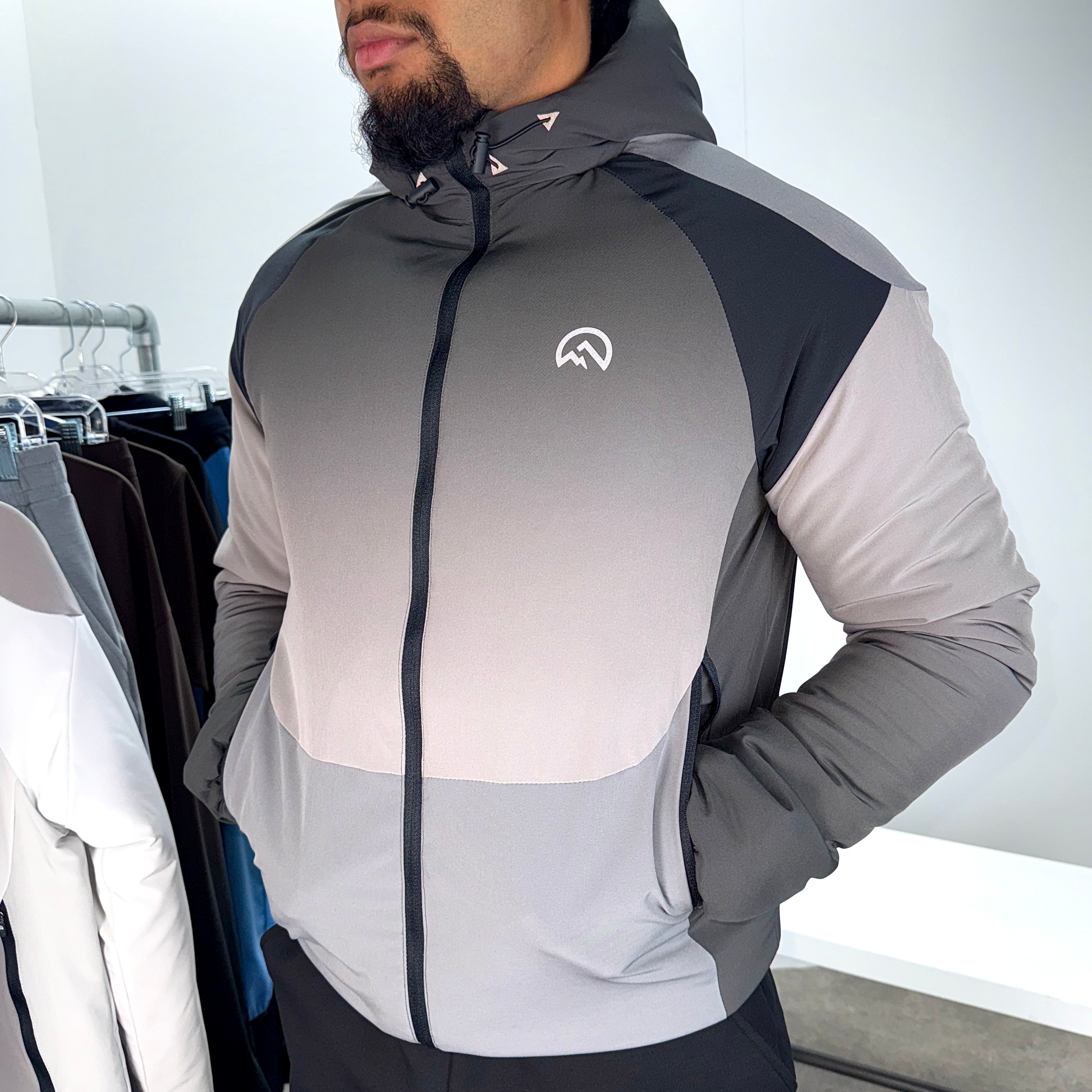 Mens Flux thermal axium jacket in black antharite