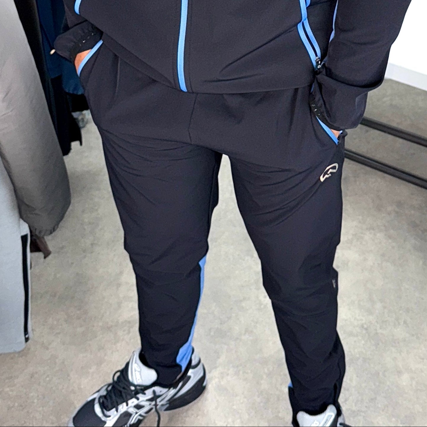 Men's Flux versatility pants in black and airforce