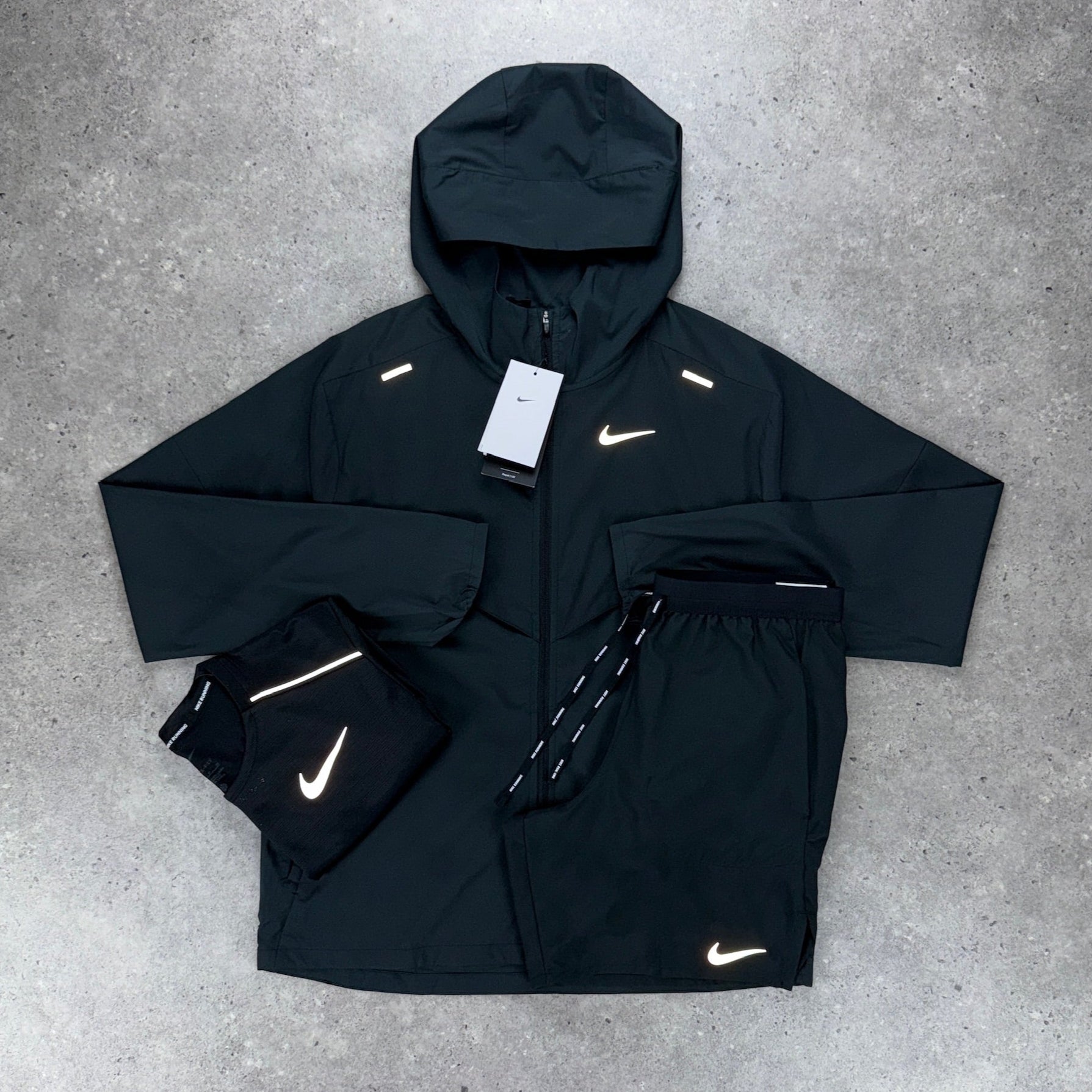 Nike windrunner miler short tri set 'black'