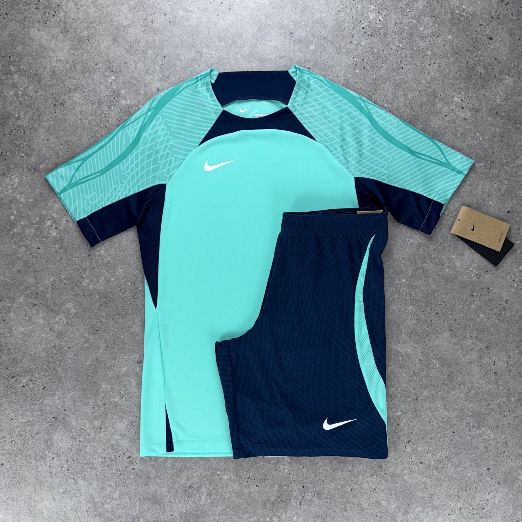 Nike academy strike short set 'navy/turquoise'