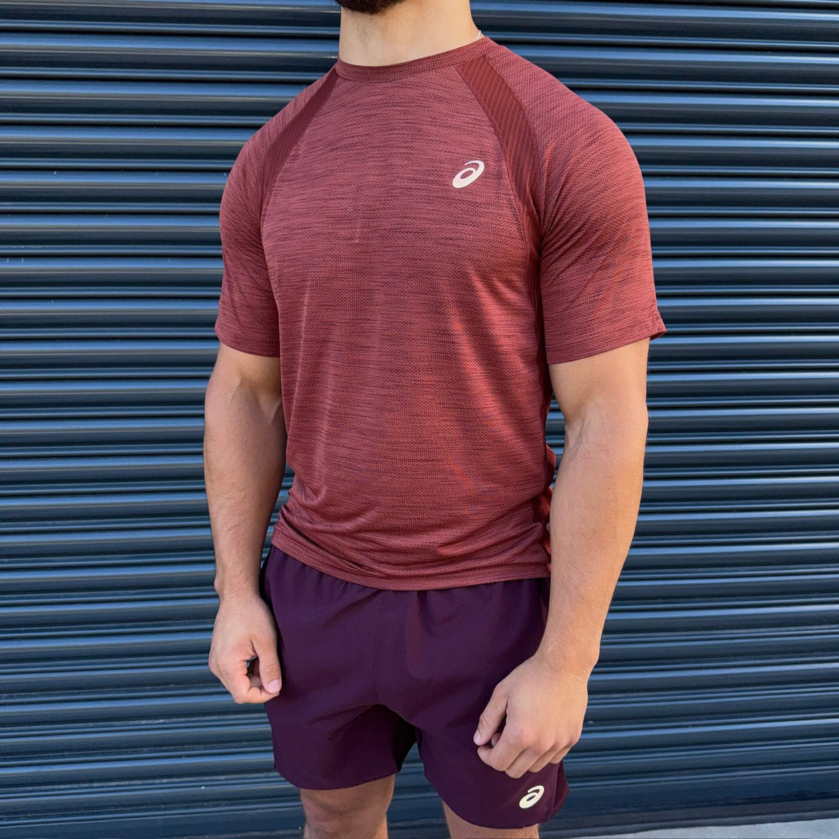 ASICS Road Core Shorts Set 'Singed Red/Dark Currant'