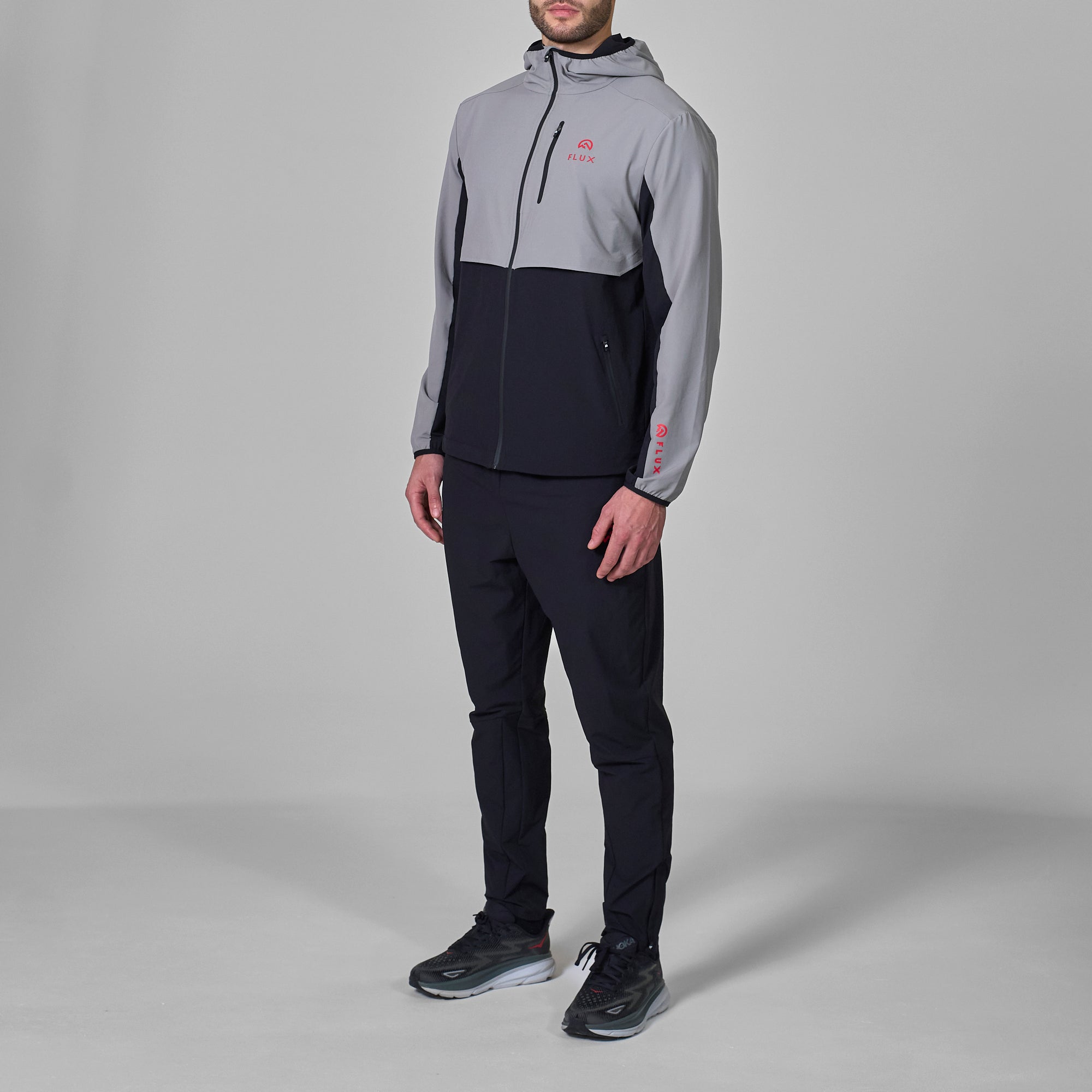 Flux Versatility Tracksuit Jacket 'Black/Grey/Red'