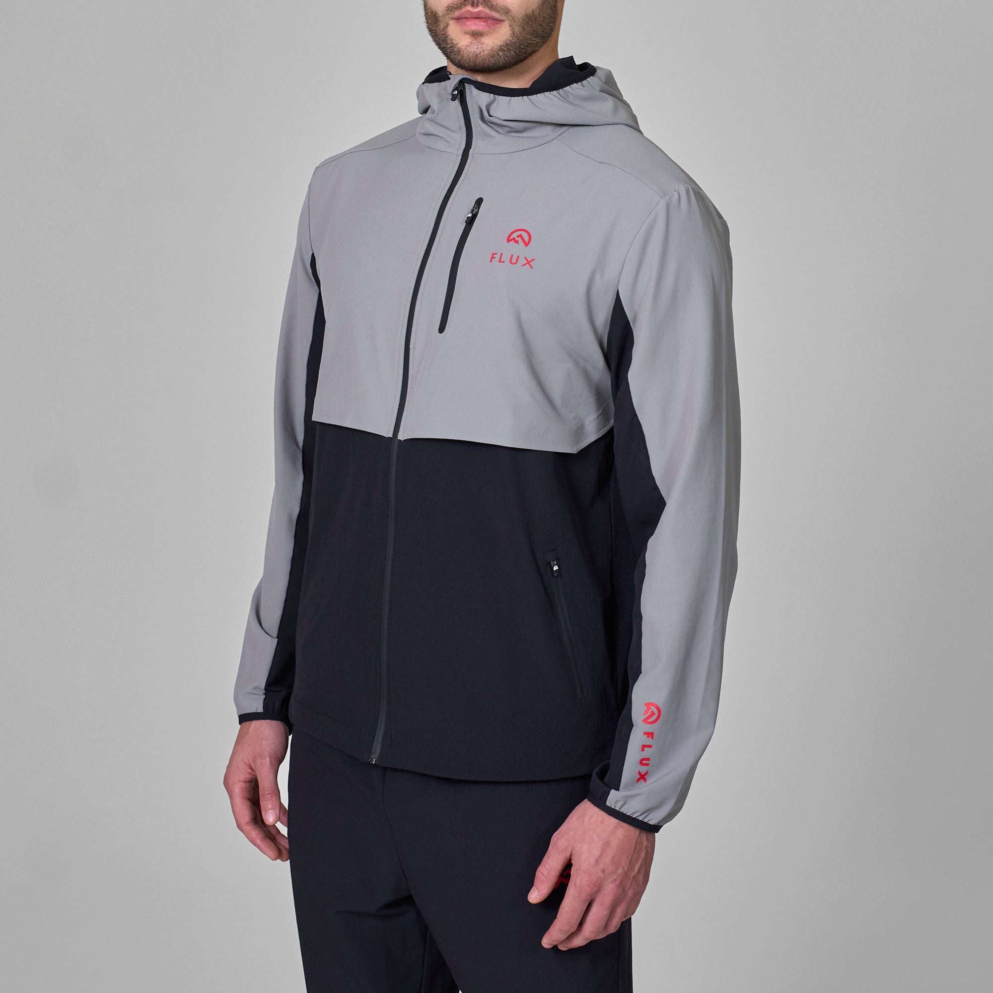 Flux Versatility Tracksuit Jacket 'Black/Grey/Red'