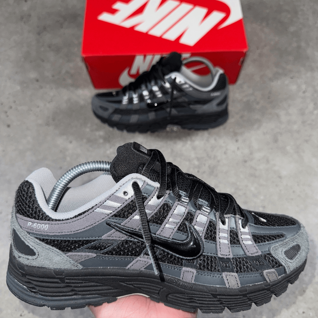 Nike P-6000 'suede anthracite' trainers in-hand
