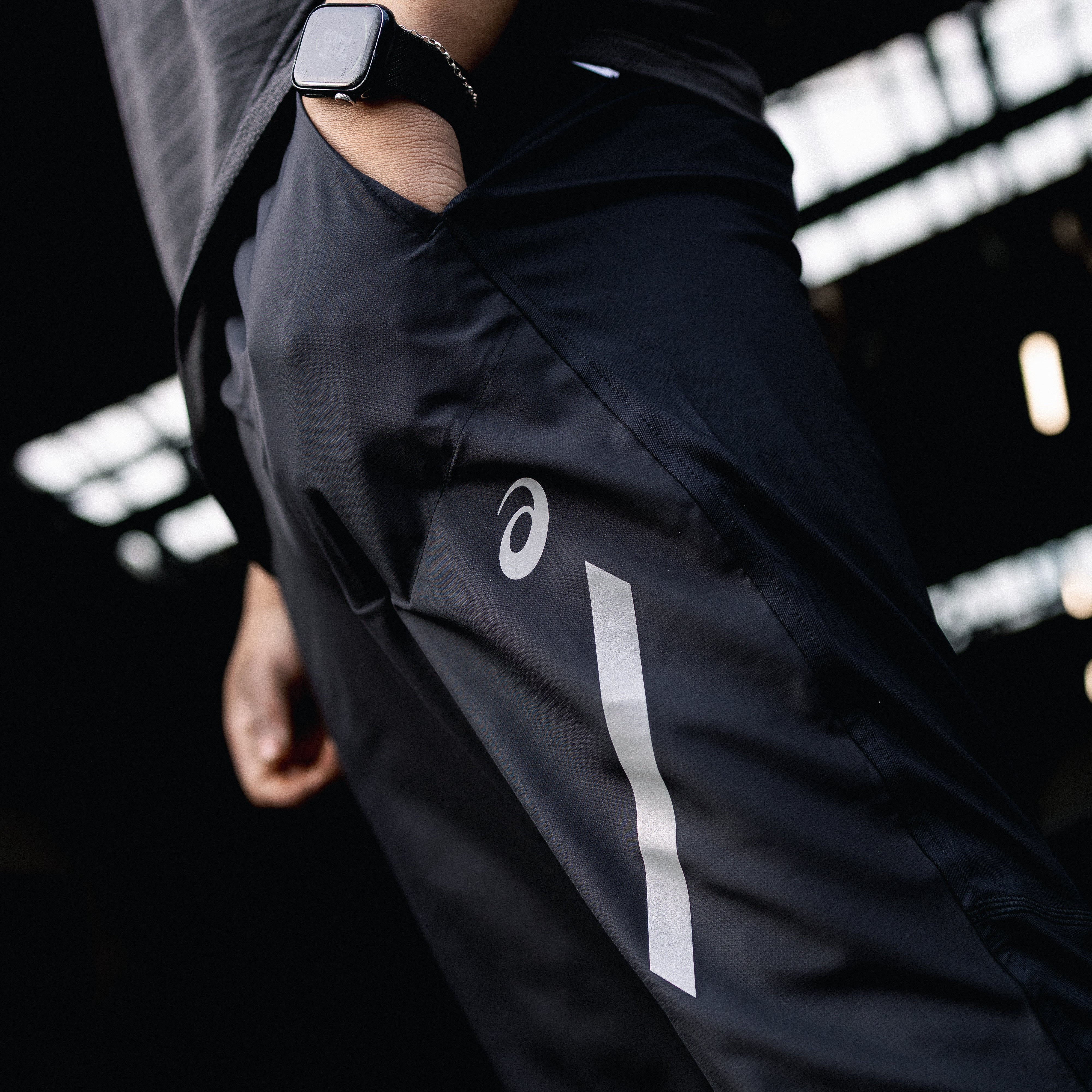 ASICS Road T-Shirt Lite Pants Set 'Black/Grey'