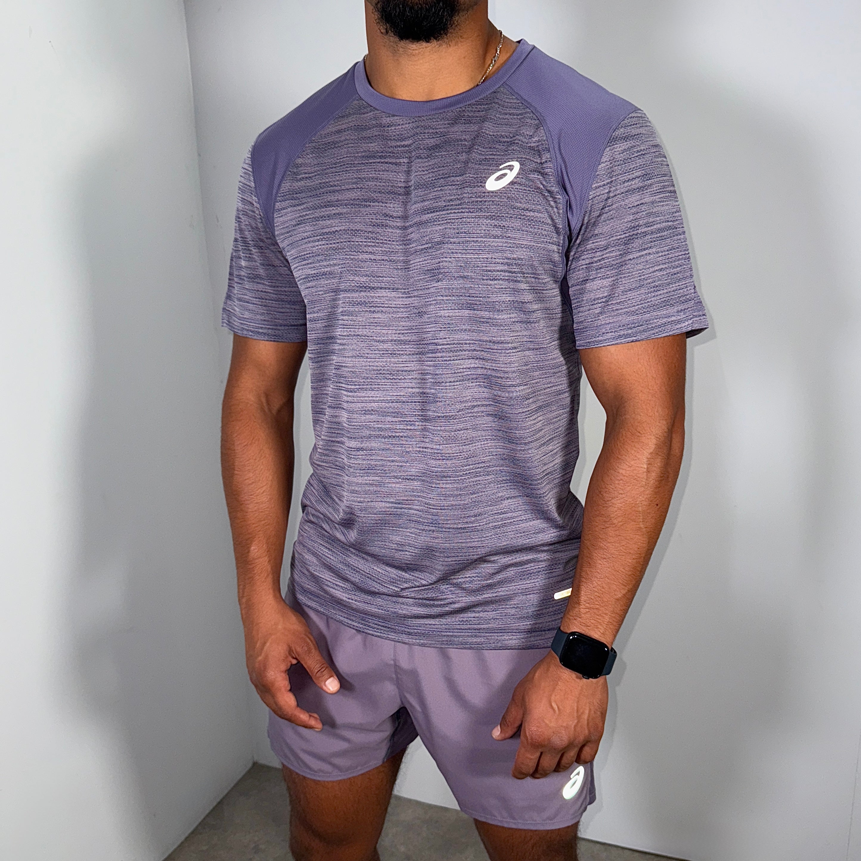 Asics road t-shirt set 'lavender grey'